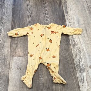 Pekkle Yellow Construction Print Kids One Piece